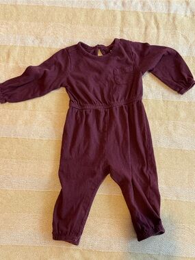 Old Navy Plum Long-Sleeve Baby One-Piece Romper